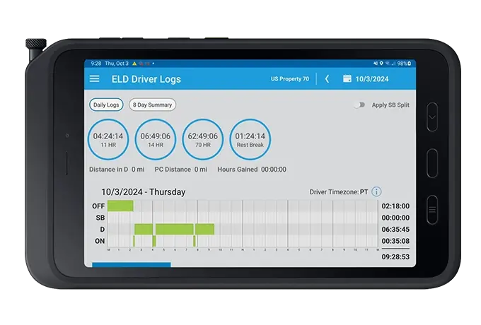 Zonar driver tablet