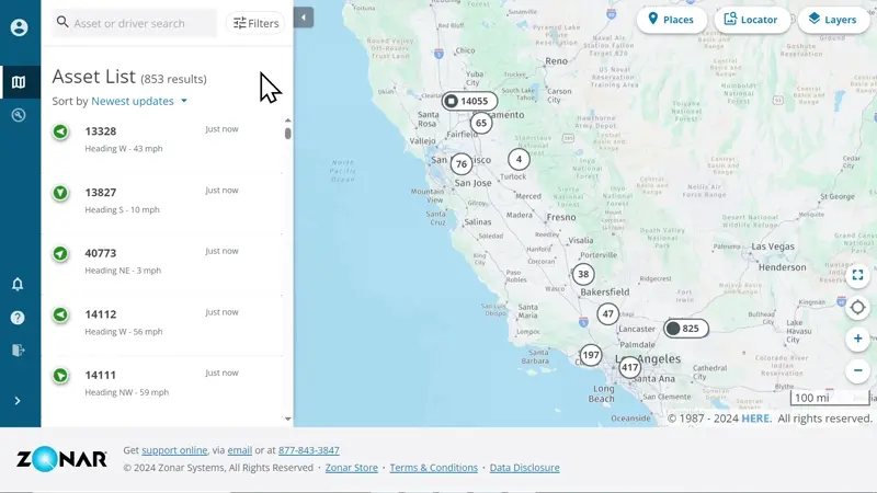 Zonar Ground Traffic Control Telematics Platform