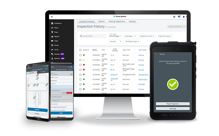 Zonar EVIR interface.