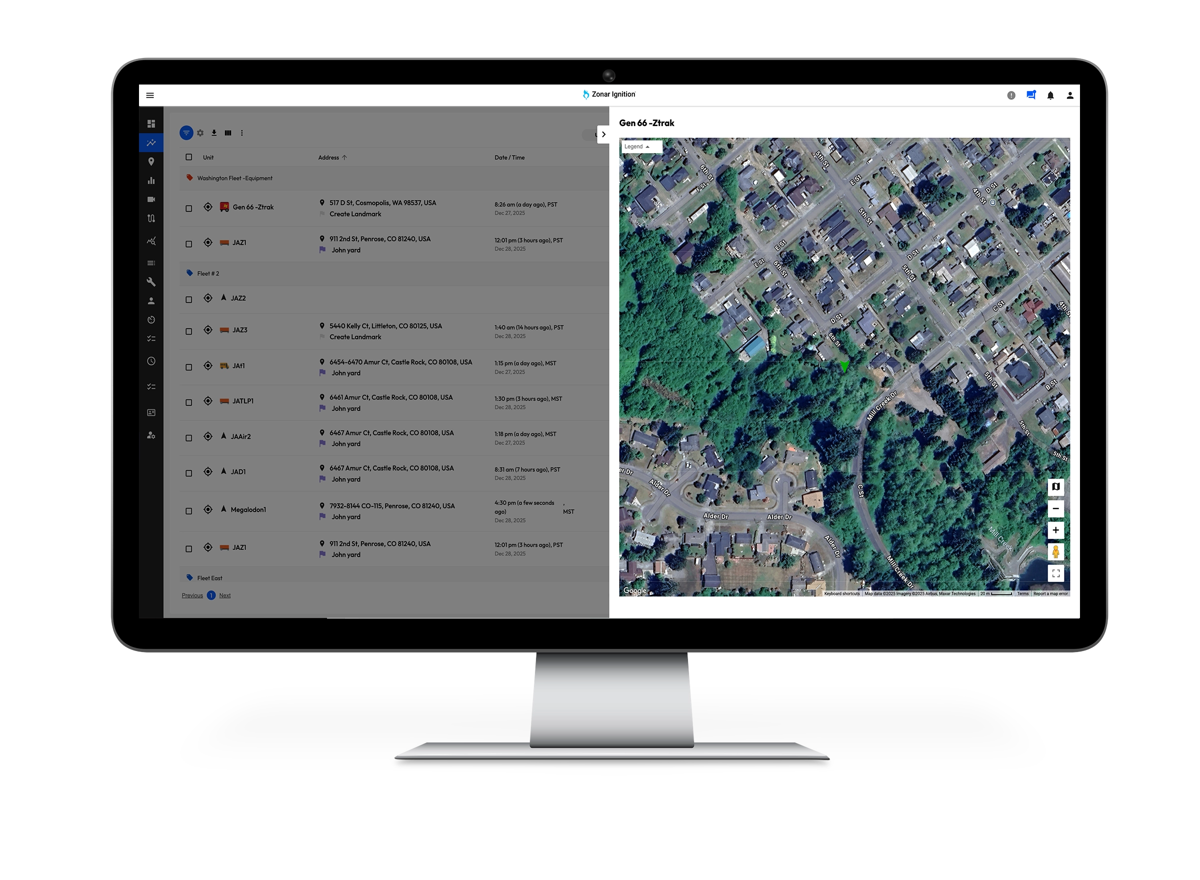 Zonar EVIR interface.